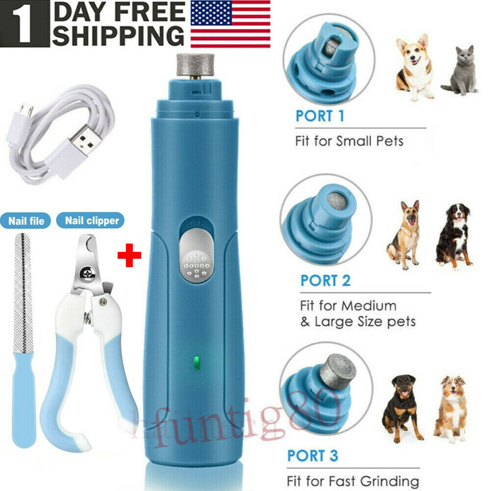 Usb Electric Nail Grinder Cat Dog Pet Paw Grooming Trimmer Tools File Clipper