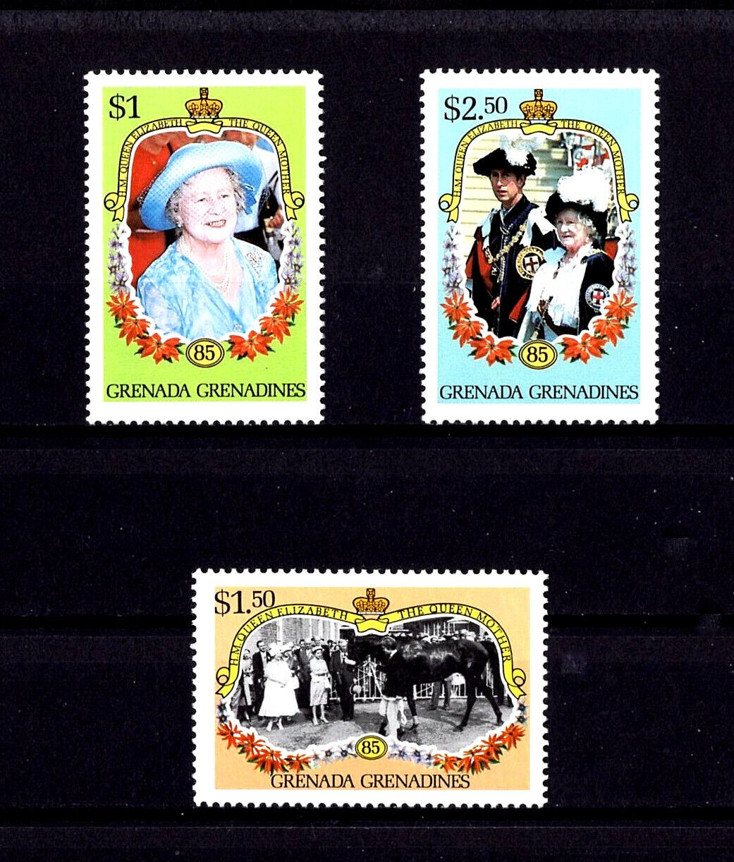 Grenada Gr - 1985 - Queen Mother - 85th Birthday - Life & Times - Mint Mnh Set!