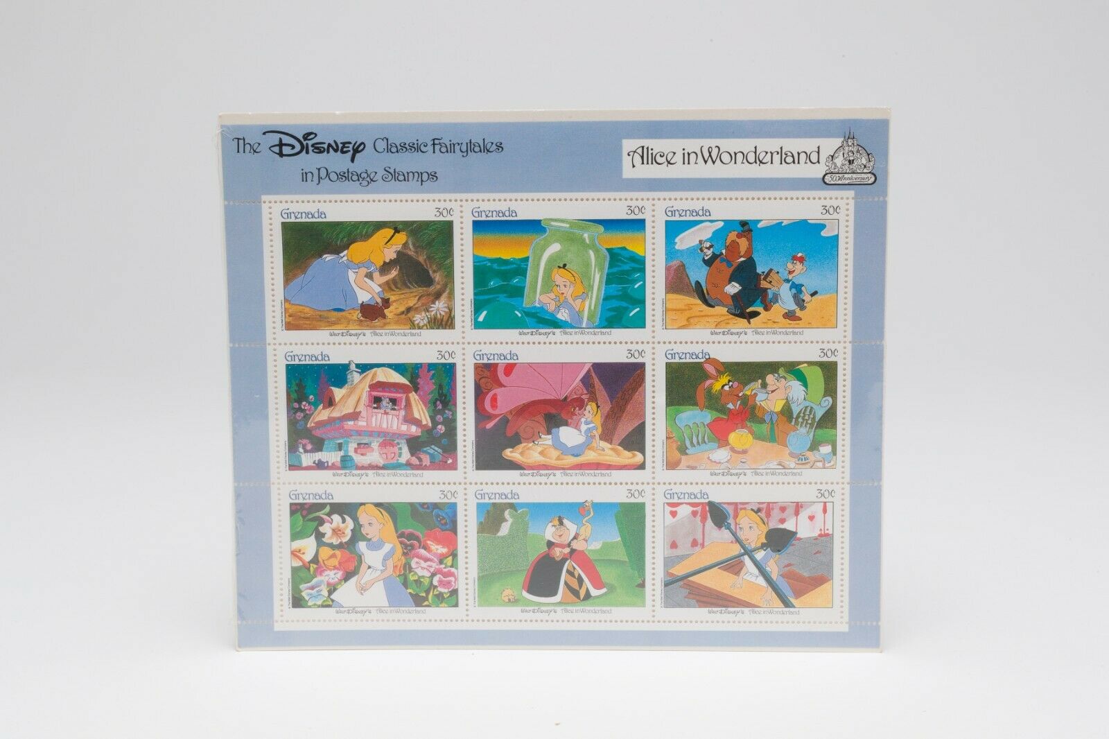 DISNEY CLASSIC FAIRYTALE POSTAGE STAMPS*ALICE IN WONDERLAND 50th ANNIVERSARY