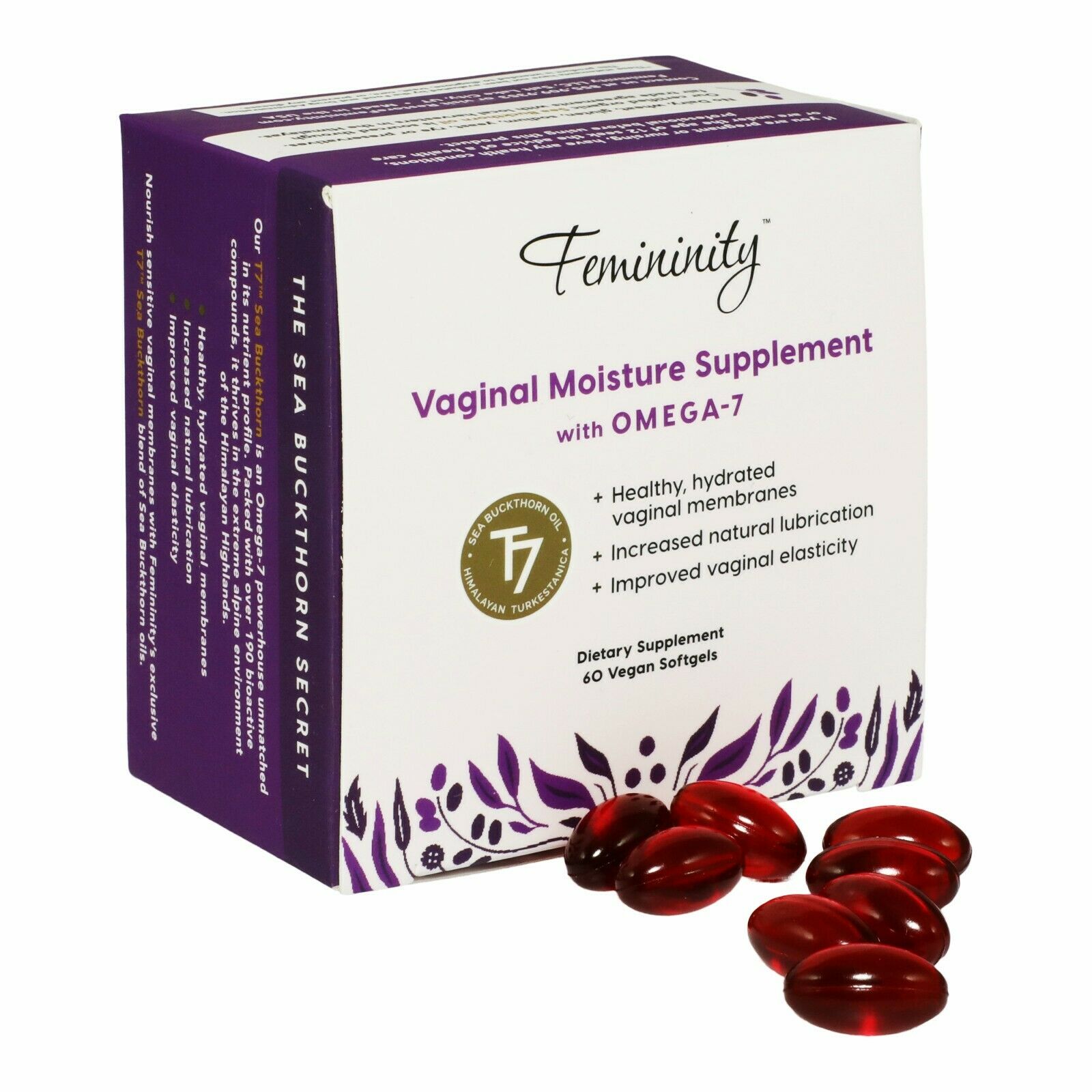 Femininity Vaginal Moisture Omega-7 60 Softgels Vegan