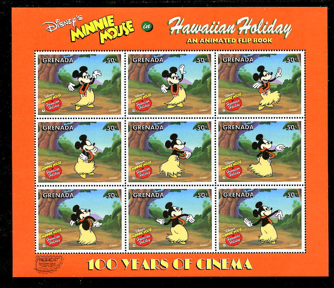 Grenada 2698, 1997 Minnie Mouse In Hawaii, $4.50 M/s Of 9, Mnh (gre025)