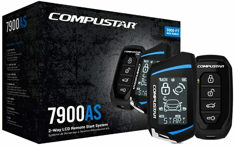 Compustar Cs7900as  3000ft Max Remote Start+alarm Lcd Remote  Siren Shock Sensor