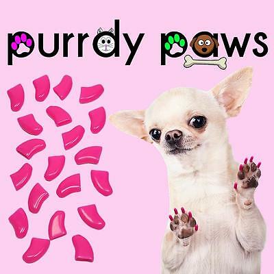 Soft Nail Caps For Dog Claws ( LIPSTICK PINK ) * Purrdy Paws * 6 Sizes up to XXL