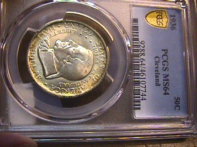 1936 Cleveland Commemorative Half Dollar, Ms64 By Pcgs.. Free Shipping.