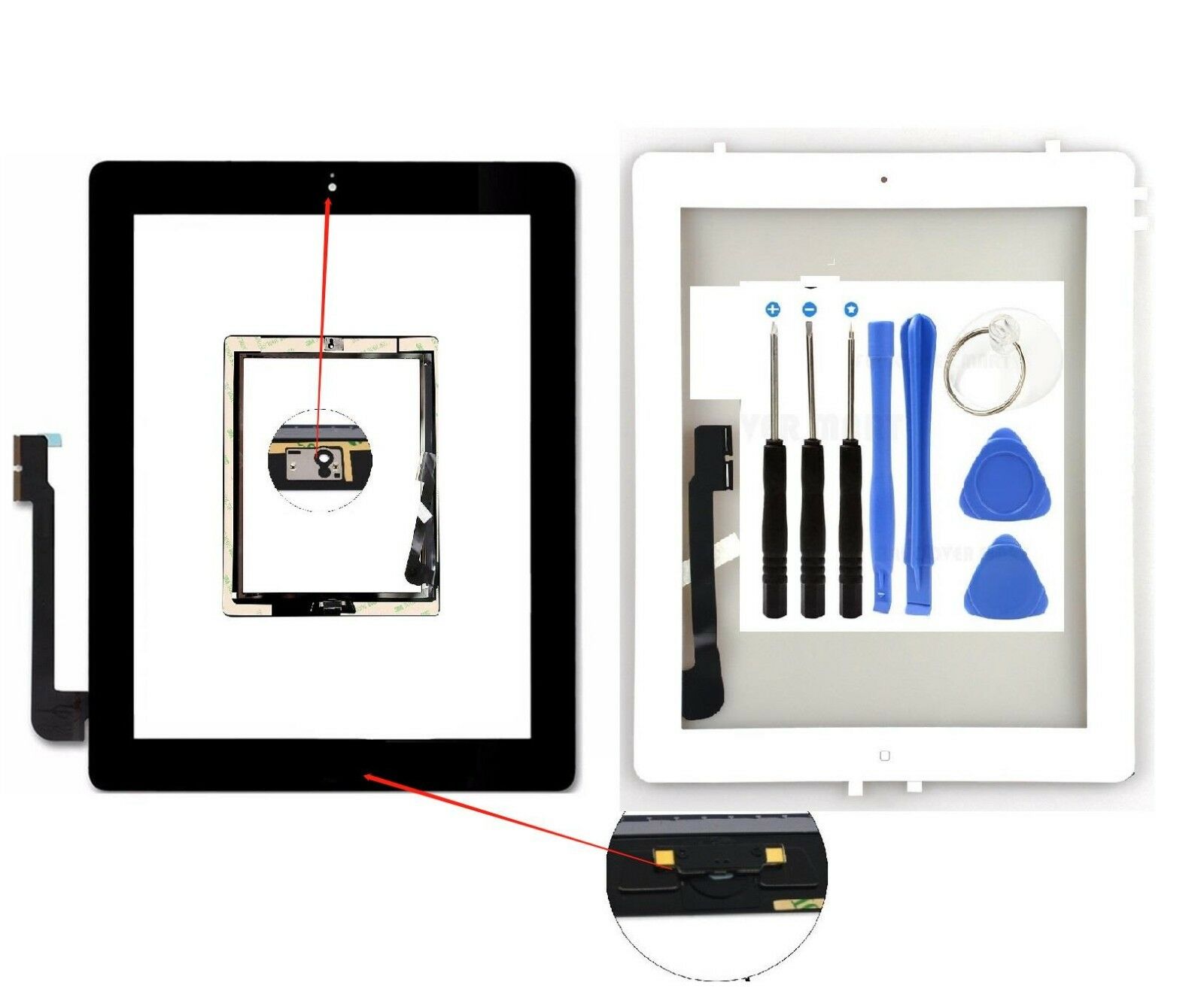 For Ipad 3 A1416 A1403 A1430 Front Touch Screen Glass Lens Digitizer Replacement