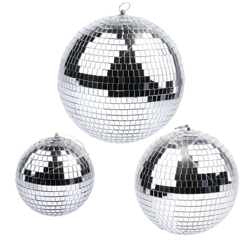 6/8/10/12 Inch Disco Mirror Ball Glass Party Xmas Light Dj Stage Lighting Effect