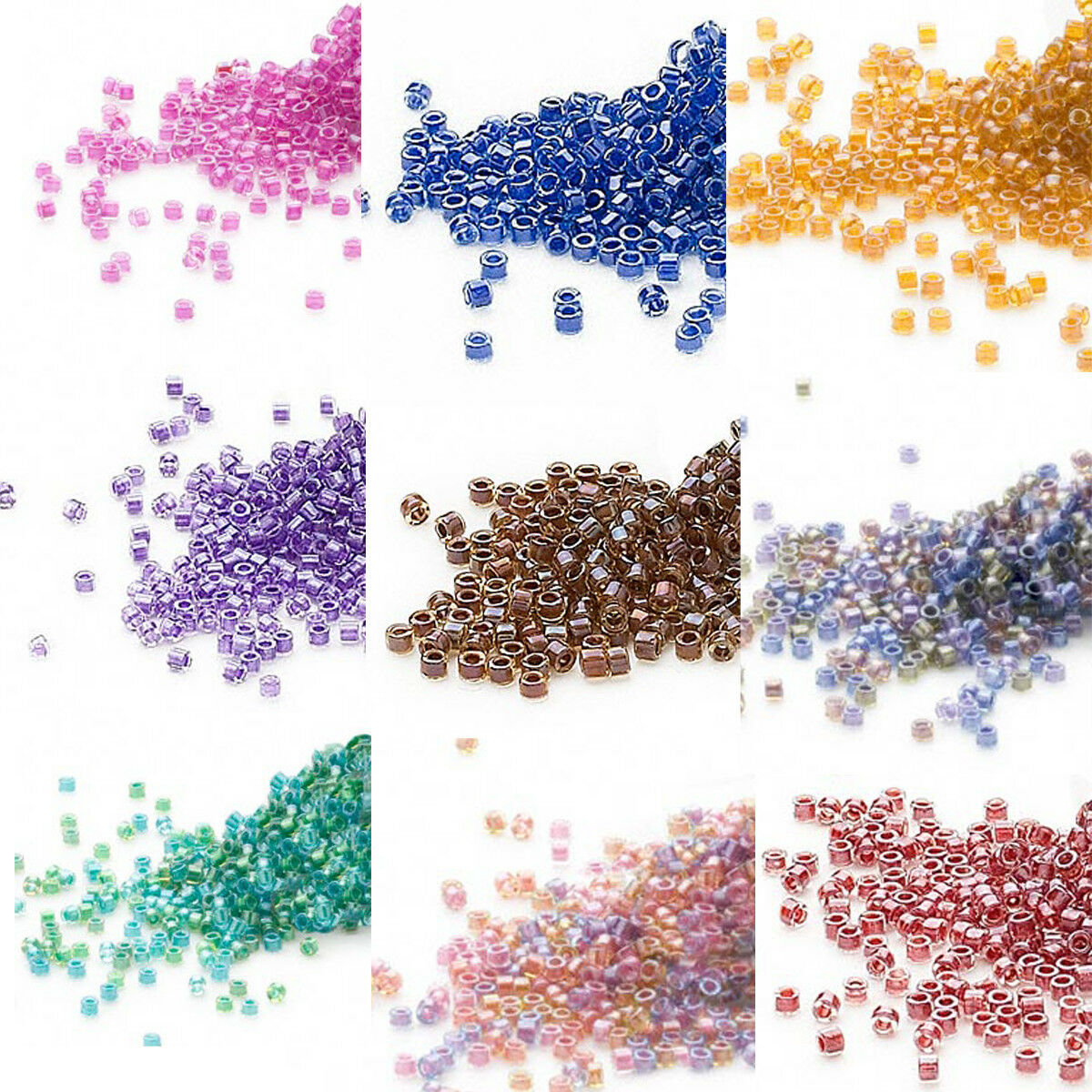 1200 Miyuki Delica #11 Color Lined Glass Seed Beads 11/0 Transparent 7.2 Grams