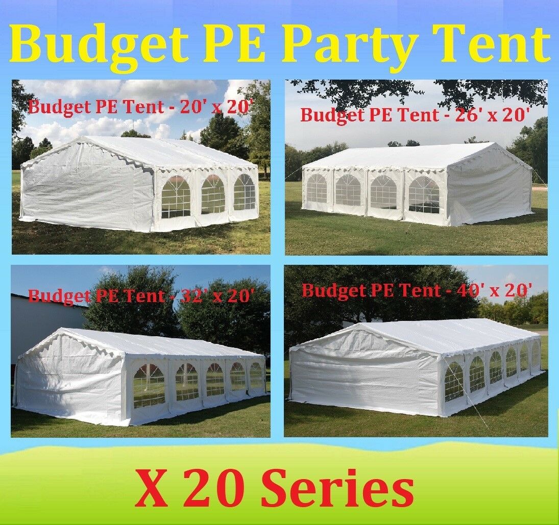 20'x20', 26'x20', 32'x20', 40'x20' Budget Pe Party Wedding Tent Shelter Canopy