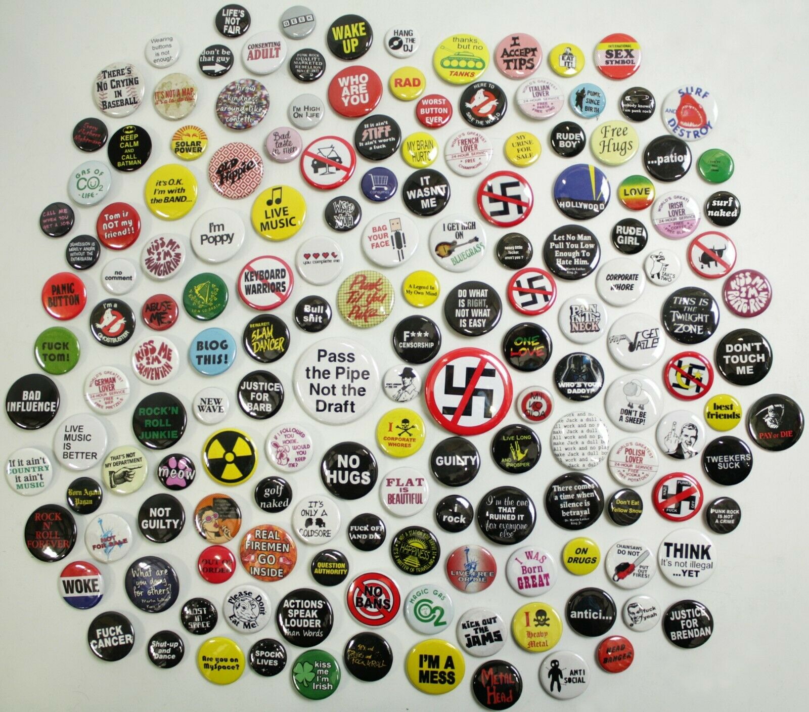 Spoken Word / Slogan Buttons Pins Badges 160+ DESIGNS Mix & Match Gifts