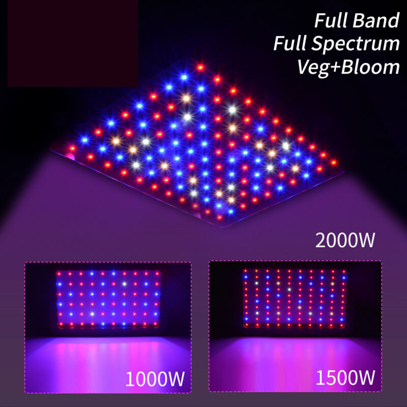 2000w 1500w 1000w Led Grow Light Full Spectrum Veg&bloom Dual Switch Hydroponics