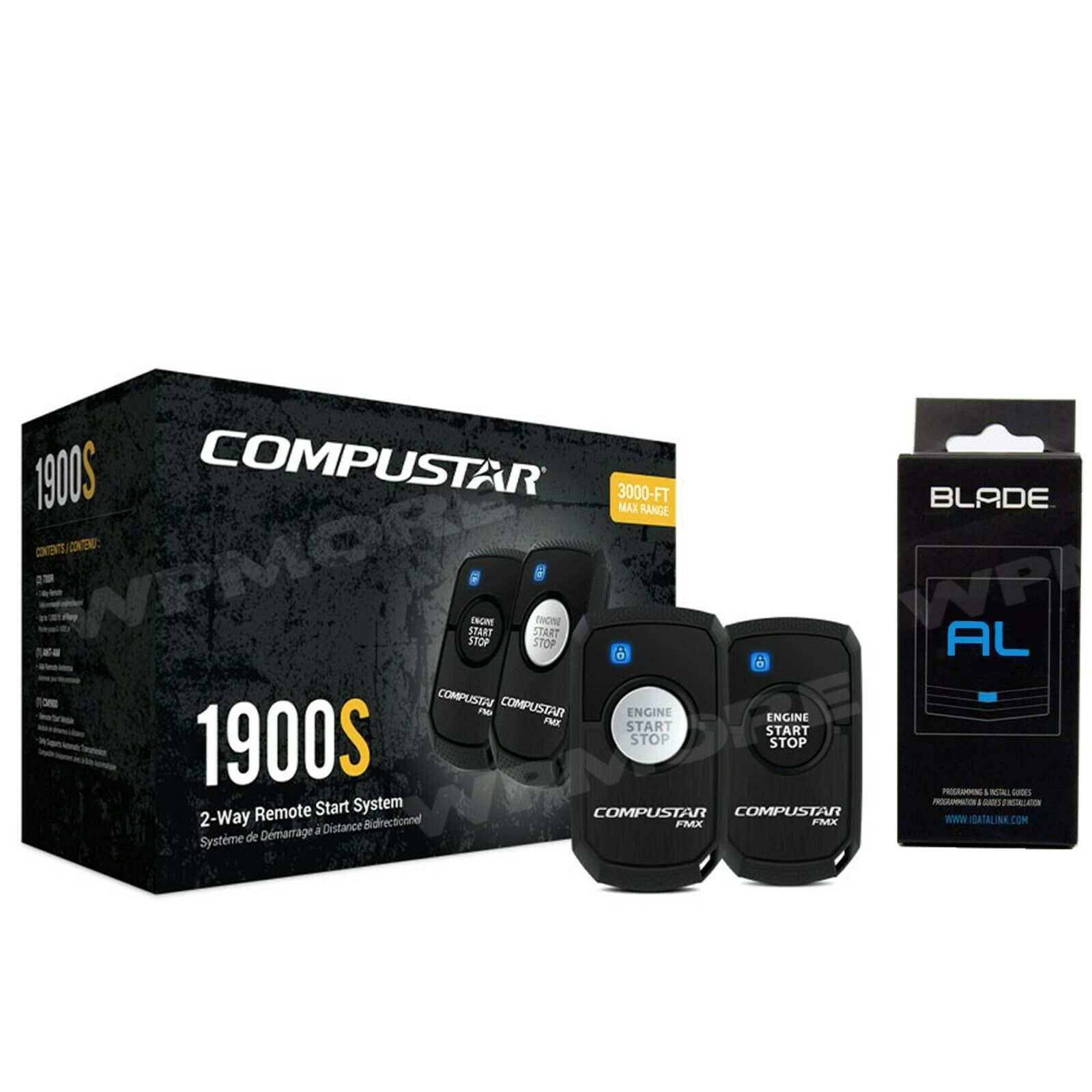 Compustar CS1900-S 2-Way 3000-FT LED Remote Start + iDatalink BLADE-AL Bypass