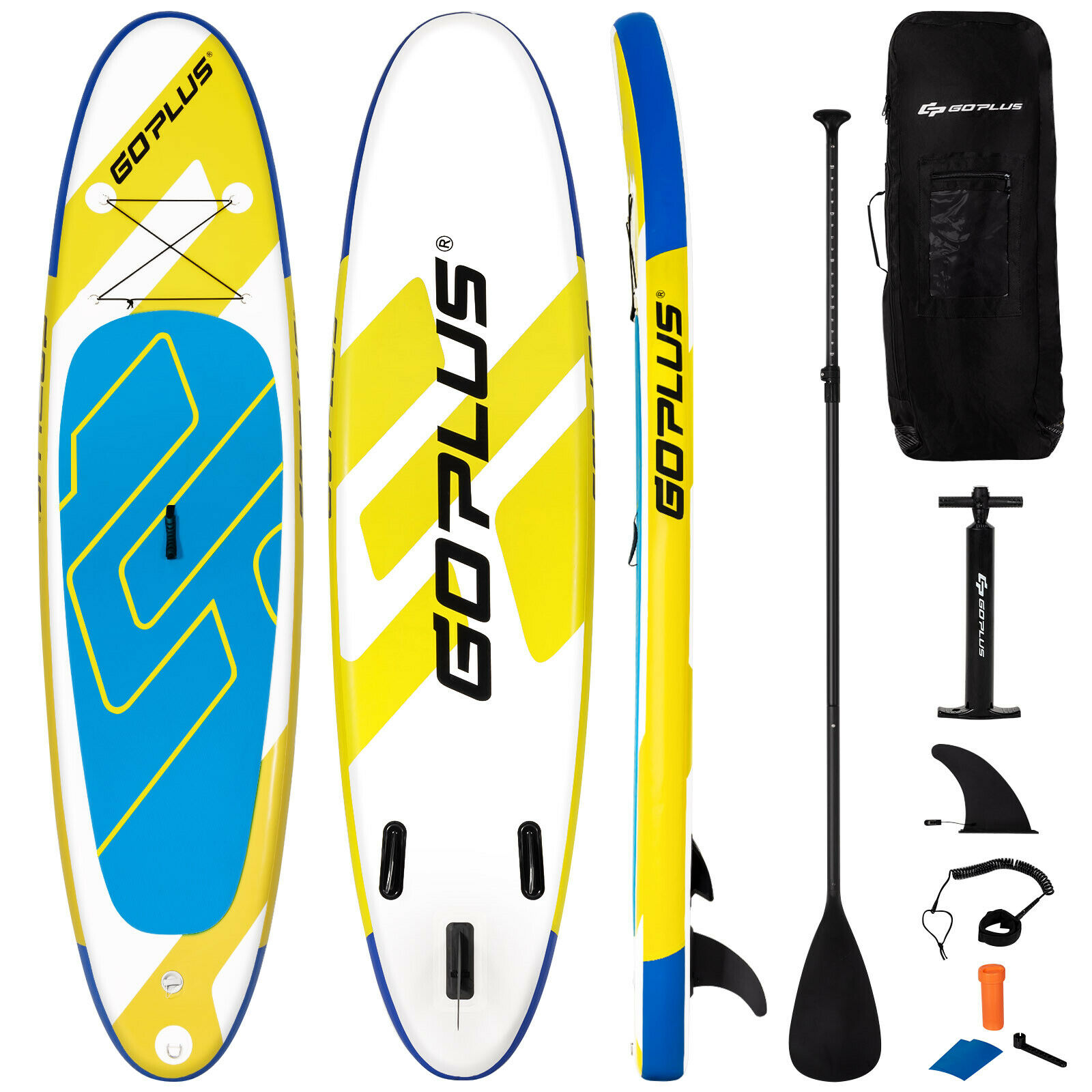 10ft Inflatable Stand Up Paddle Board 6” Thick W/ Leash Backpack Aluminum Paddle