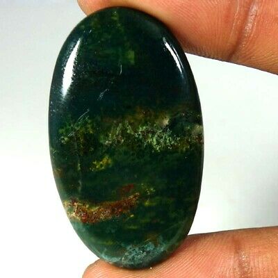 Green Blood Stone 100% Natural Gemstone OvalCabochon 24X41X05mm 40.20Cts