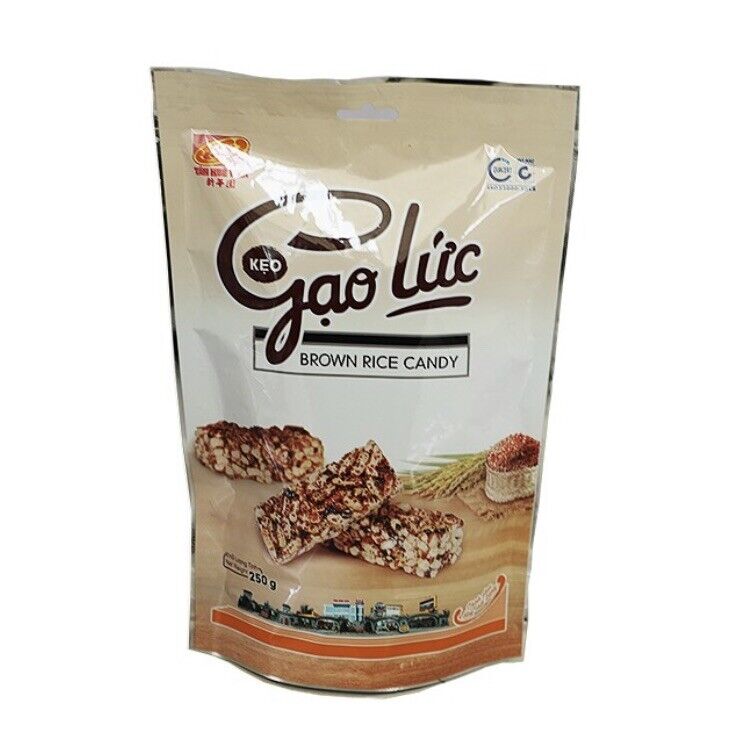 Tân Huê Viên Kẹo Gạo Lức Brown Rice Snack 250g Thơm Ngon, Không Ngọt
