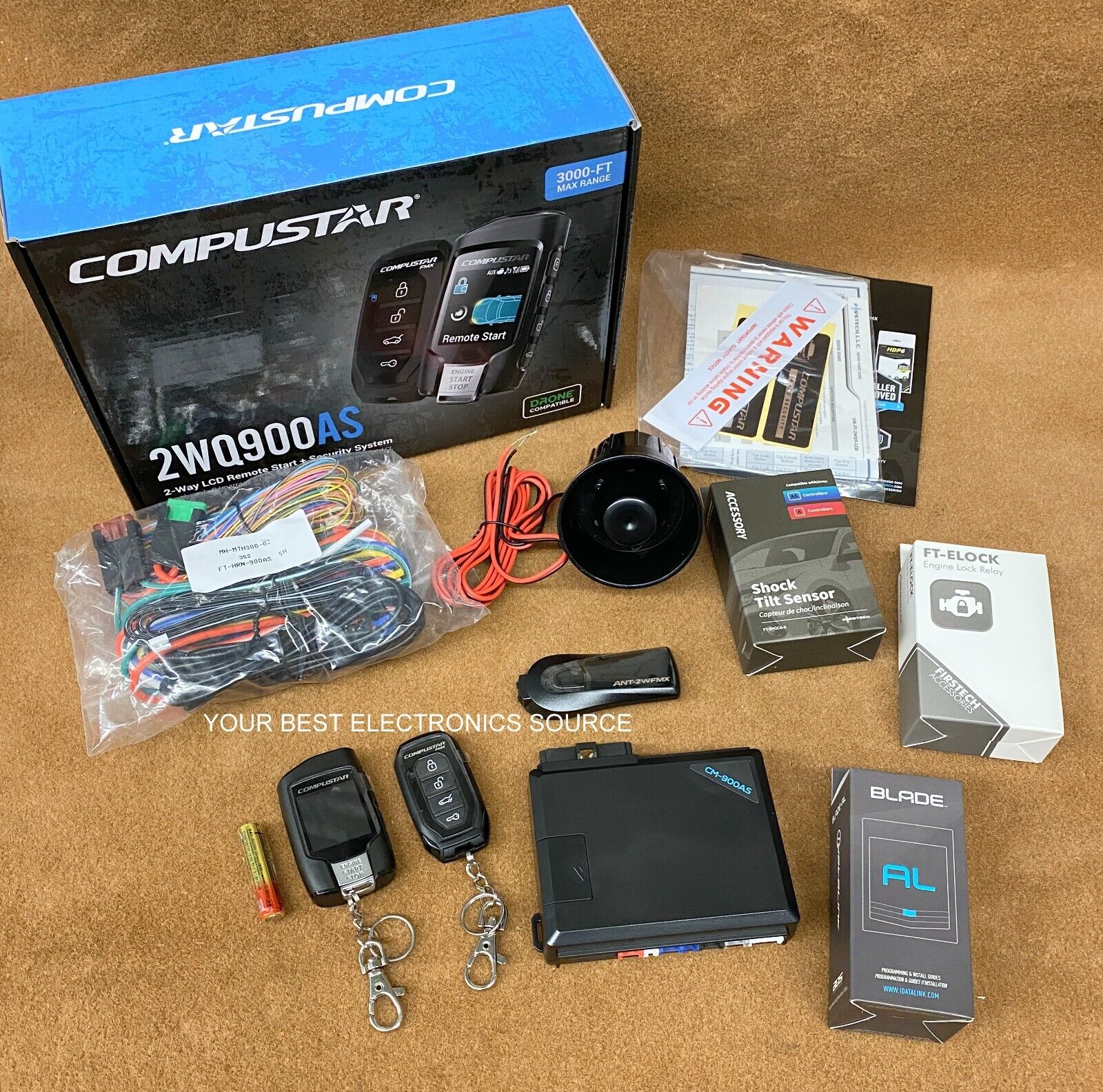 NEW Compustar CS2WQ900-AS, 2-Way Remote Start/Security System, Includes BLADE-AL