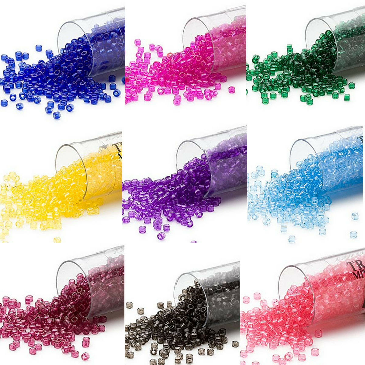 1200 Miyuki Delica # 11 Glass Seed Beads 11/0 Transparent Colors 7.2 Grams