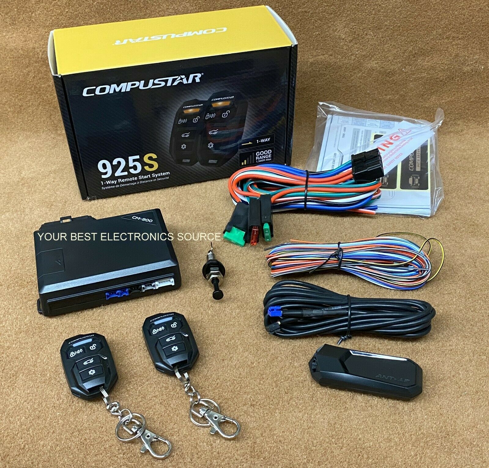 NEW Compustar CS925-S 1-Way Remote Start System w/ Two 4-Button Remotes