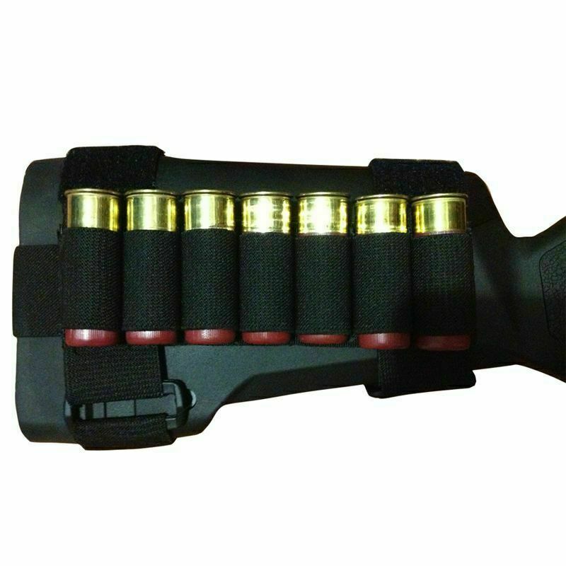 Tactical Shotgun Cartridge Stock Shell Holder 7 Round Ammo Pouch Bag
