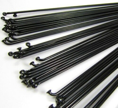 Bicycle Spokes & Nipples - 14g Stainless Steel - Black (choose Your Length)