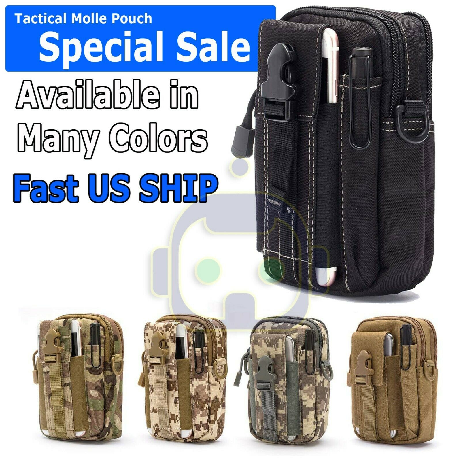 Tactical Molle Pouch EDC Belt Waist Fanny Military Waist Bags Pack Bag Pocket