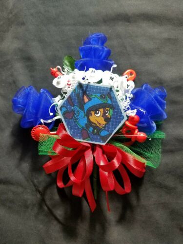 Paw Patrol baby shower corsage MOMMY Chase, Rubble, Marshall or Rocky