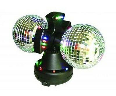 4.5" Twin Mirror Rotating Disco Ball For Dj Party Led Light Lamp