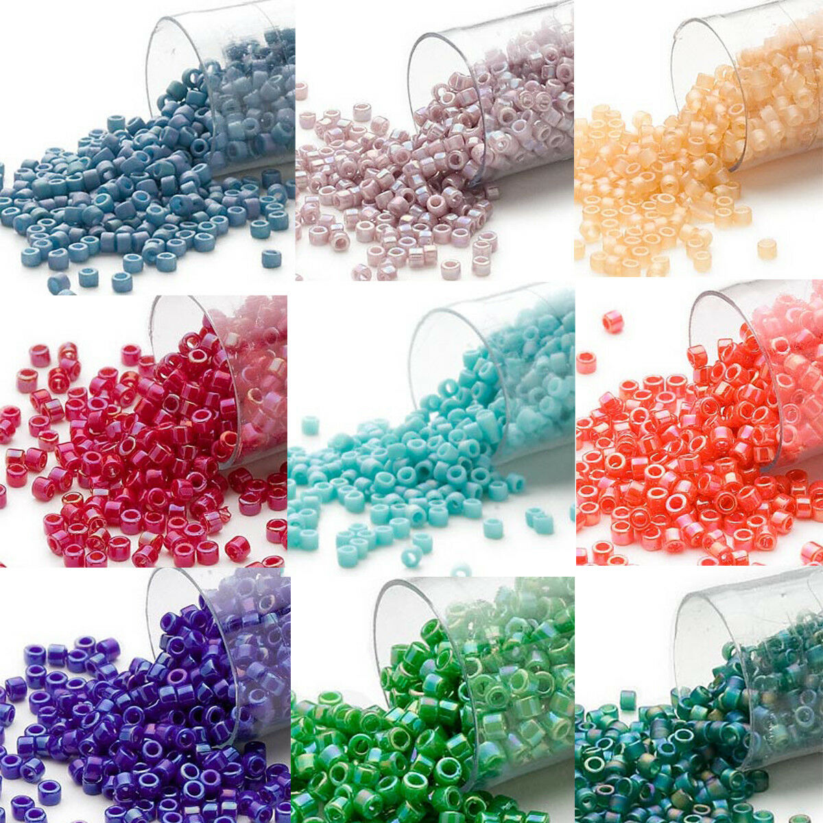 1500 Miyuki Delica #11 Rainbow Glass Seed Beads 11/0 Matte & Shiny  7.5 Grams