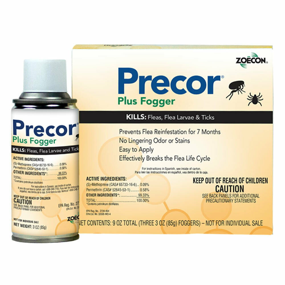 Flea Fogger (3 Pack) Permethrin Methoprene Flea Bomb Flea Killer Precor Plus Igr