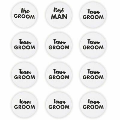 12-Pack Bachelor Party Pins - Team Groom Bachelor Buttons, Engagement Party