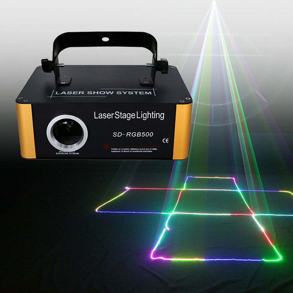 Stage Light 500mW DMX RGB Laser Projector DJ KTV Party Disco Stage Light SD Card