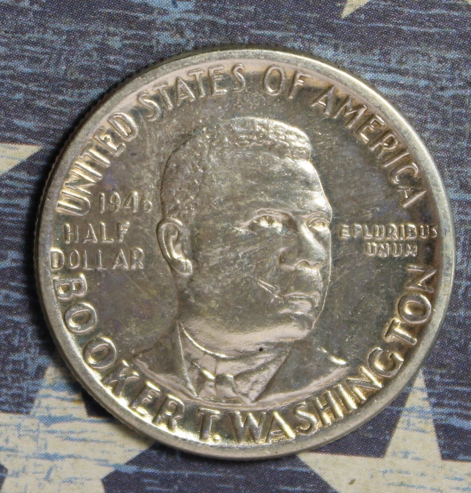 1946 Booker T Washington Commemorative Silver Half Dollar Collector Coin