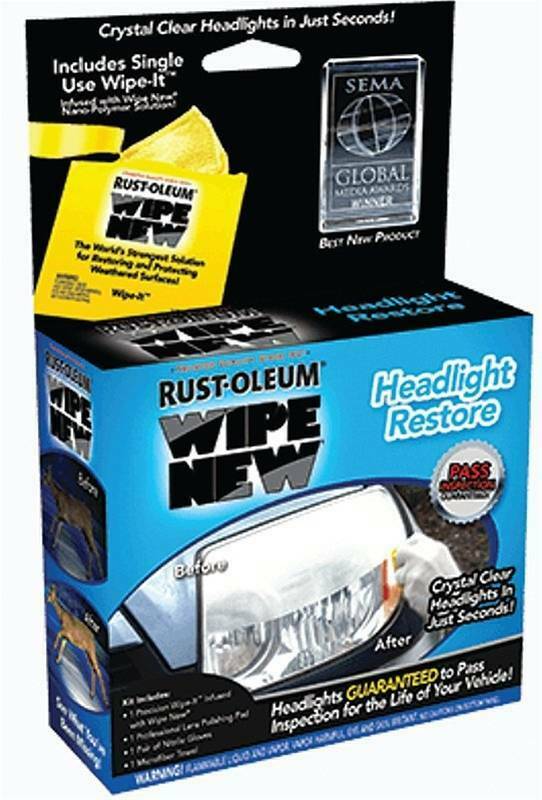 NEW Rust-Oleum HDLCAL Wipe New Headlights RESTORE  Cleaner, 0.34 fl. oz. 0798843