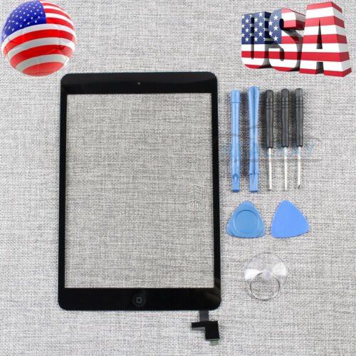 For Ipad Mini 1 2 Touch Screen Glass Digitizer Replacement+ Ic+home Button Black