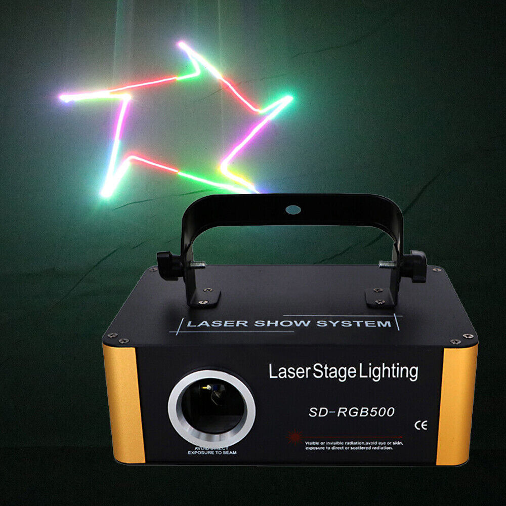 Stage Light 500mW DMX RGB DJ Disco Club SD Card Animation Scan Laser Projector