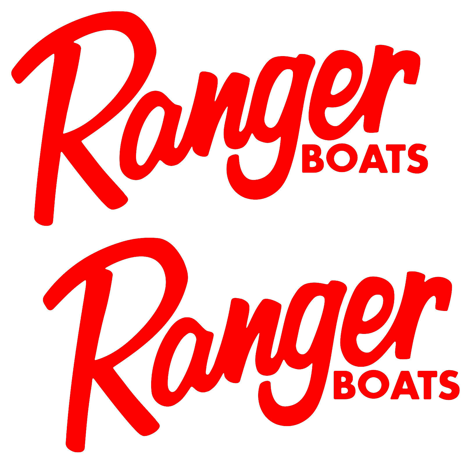 Set of 2 Vinyl Stickers Decals for Ranger Boat Hull, truck . Mail w/Tracking #