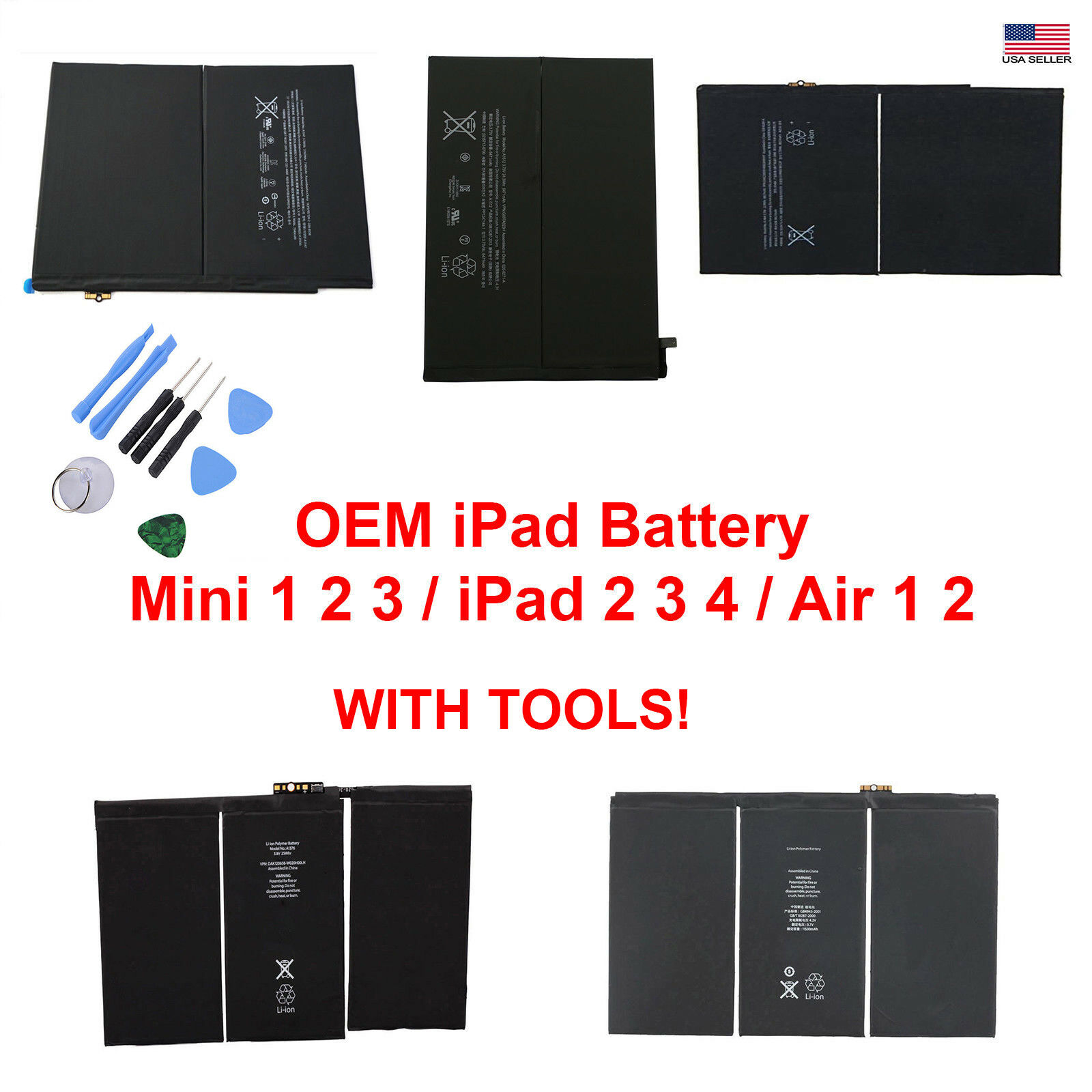 Oem Spec Internal Li-ion Battery Replacement For Ipad Mini 1 2 Ipad 3 4 5 6 Air