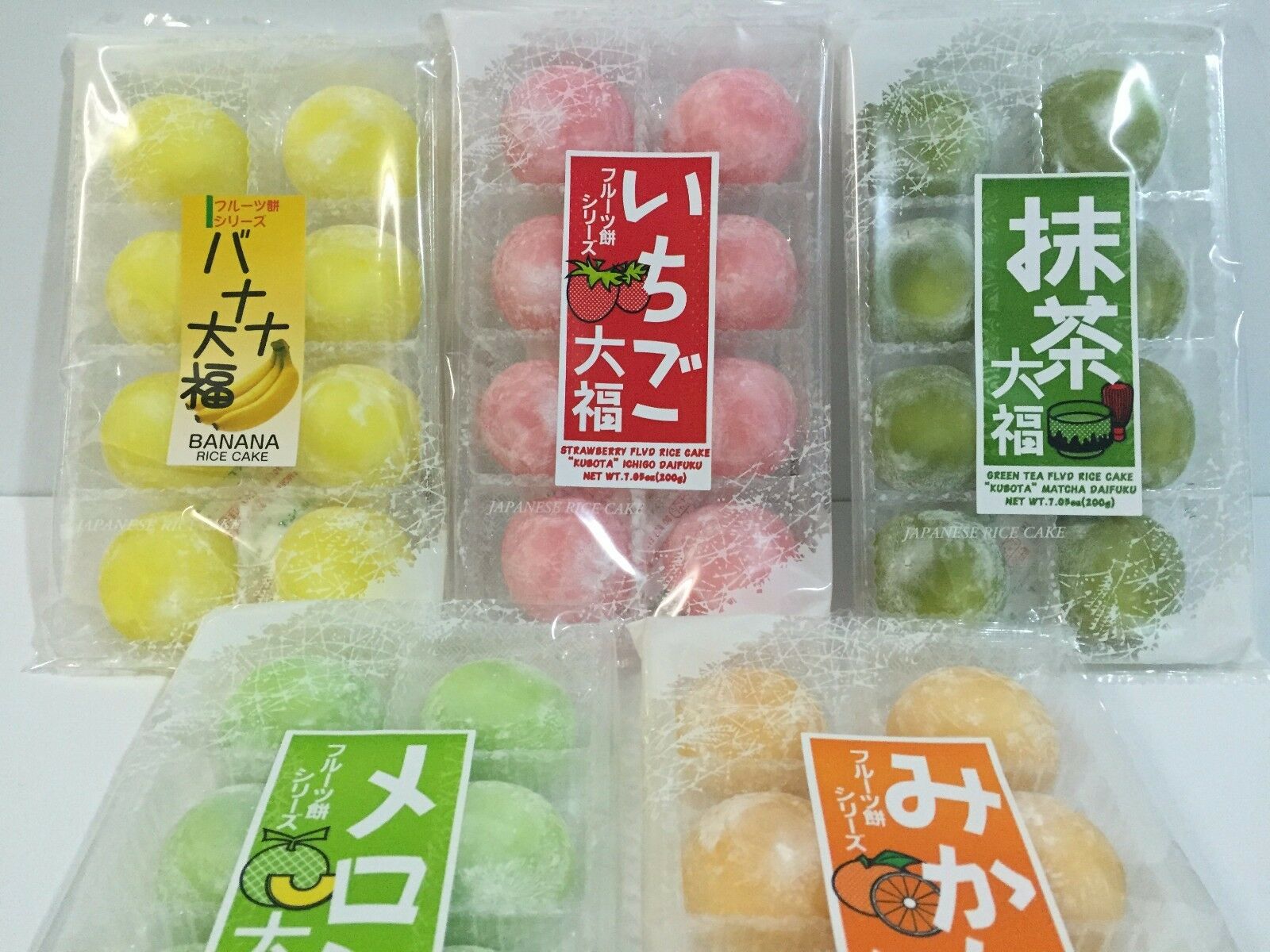 Japanese Mochi Fruits Daifuku (Rice Cake) Strawberry, Melon, Green Tea, Orange !