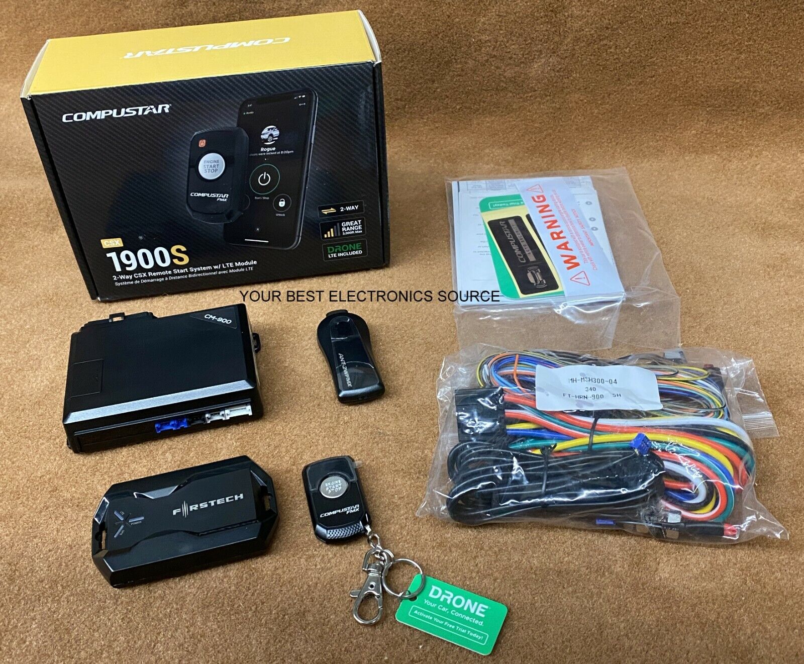 NEW Compustar CSX1900S 2-Way Remote Start, 1-Button Remote X1LTE DRONE, BLADE-AL