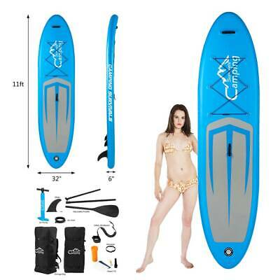 11' Inflatable Stand Up Paddle Boards Surfboard SUP Water Sports w/Fin+Pump