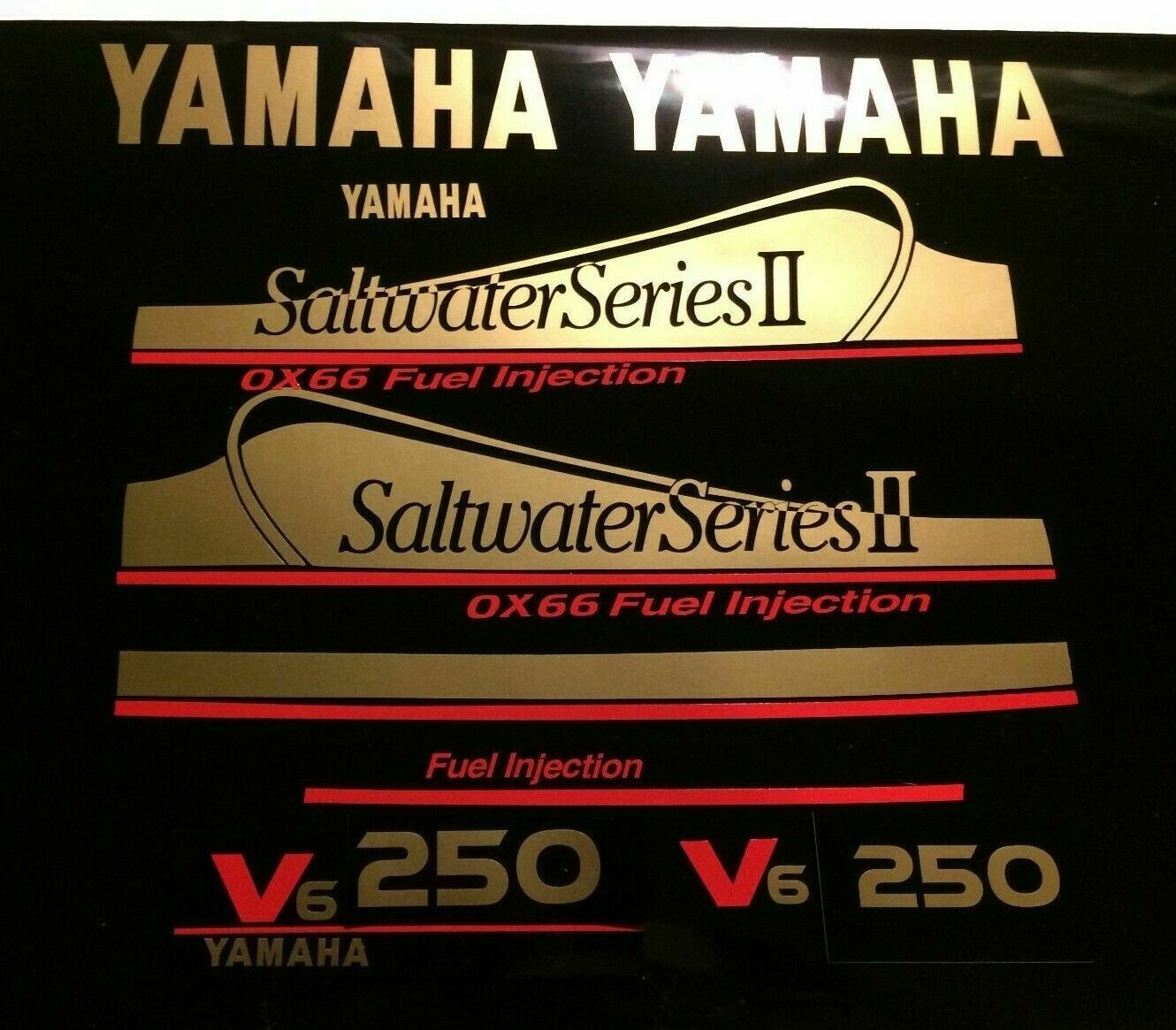 Yamaha Ox66 Saltwater Series Ii Outboard Decals  Usa Free Ship 150 - 250