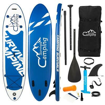 11' Inflatable Super Stand Up Paddle Board Surfboard Adjustable Fin Paddle Beach