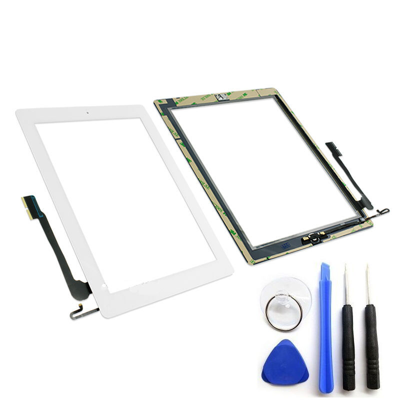 Oem Spec White Glass Touch Screen Digitizer Home Button For Ipad 4 Tool Adhesive